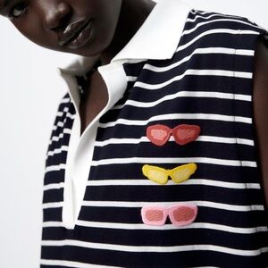 Zara Striped Sleeveless Mini Dress